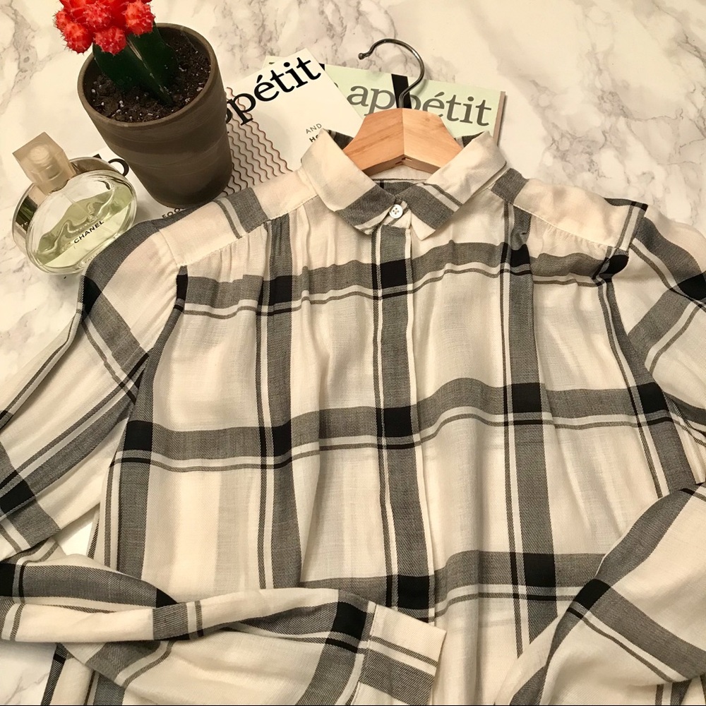 LOFT plaid button down NWT